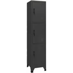 Armoire en acier avec 3 compartiments équipés de clés différentes couleurs Couleur : Anthracite