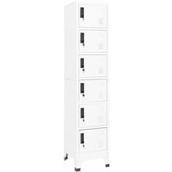Armoire en acier avec 6 compartiments équipés de clés différentes couleurs Couleur : Blanc