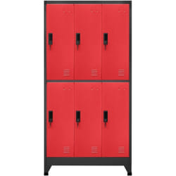 vidaXL Armoire à casiers Anthracite et rouge 90x45x180 cm Acier