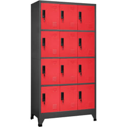 Armoire à casiers Anthracite et rouge 90x45x180 cm Acier - Vidaxl