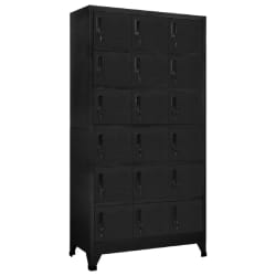 vidaXL Armoire à casiers - Noir - 90x40x180 cm