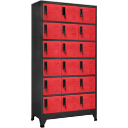 Armoire à casiers Anthracite et rouge 90x40x180 cm Acier