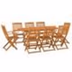 vidaXL Ensemble à manger de jardin 9 pcs bois massif d'acacia - TU
