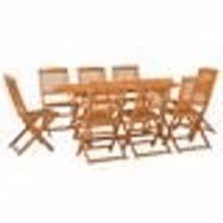 vidaXL Ensemble à manger de jardin 9 pcs bois massif d'acacia - TU