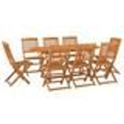 vidaXL Ensemble à manger de jardin 9 pcs bois massif d'acacia - TU