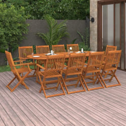 Vidaxl - Ensemble à manger de jardin 11 pcs 220x90x75 cm bois d'acacia