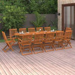 Vidaxl - Ensemble à manger de jardin 13 pcs 280x90x75 cm bois d'acacia