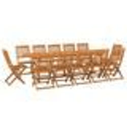 vidaXL Ensemble à manger de jardin 13 pcs 280x90x75 cm bois d'acacia - TU