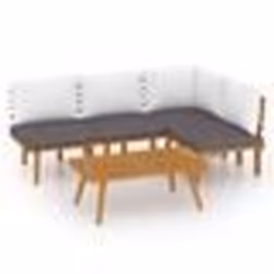 vidaXL Salon de jardin 5 pcs avec coussins Bois d'acacia solide