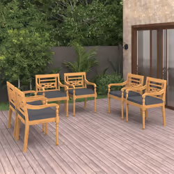 VidaXL 3087058 chaise d'extérieur Terrace Siège rembourré Tissu, Teck Gris