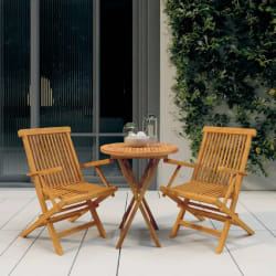 vidaXL Ensemble à manger de jardin 3 pcs teck