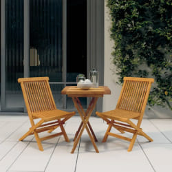 vidaXL Ensemble à manger de jardin 3 pcs - Bois de teck