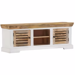 Ce meuble TV en bois dégage un charme rustique. Il attirera l'attention dans votre intérieur. Le buffet est fabriqué en bois  ...