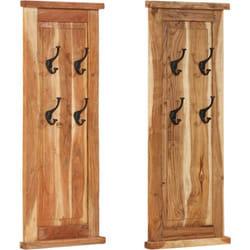 Vidaxl - Porte-manteaux 2 pcs Bois massif d'acacia 38x100 cm
