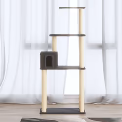 Cet arbre à chat est le refuge idéal pour que vos chats puissent gratter, grimper, se percher, se cacher et se reposer. Il do ...