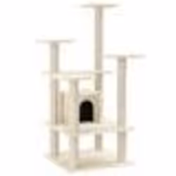 vidaXL Arbre à chat avec griffoirs en sisal Crème 110 cm