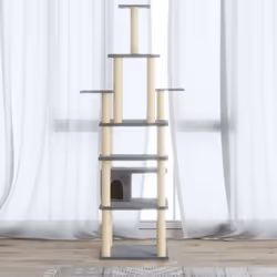 Cet arbre à chat est le refuge idéal pour que vos chats puissent gratter, grimper, se percher, se cacher et se reposer. Il do ...