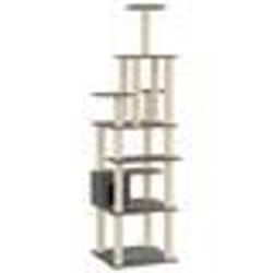 vidaXL Arbre à chat avec griffoirs en sisal Gris foncé 183 cm