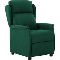 Vidaxl - Chaise inclinable en tissu vert foncé
