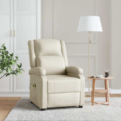 Fauteuil De Massage Blanc Crème Similicuir Vidaxl