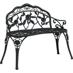 Vidaxl - Banc de jardin 100 cm Aluminium coulé Noir