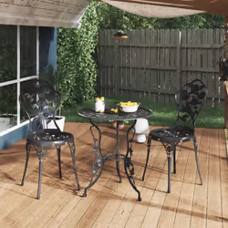 VidaXL 317750 chaise d'extérieur Terrace Fonte d'aluminium, Fonte Noir
