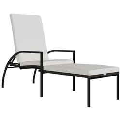VidaXL 317628 chaise d'extérieur Linge Siège rembourré Acier galvanisé, Polyester, Polyuréthane Crème, Blanc