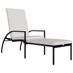 VidaXL 317629 chaise d'extérieur Linge Siège rembourré Acier galvanisé, Polyester, Polyuréthane Crème, Blanc