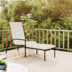 VidaXL 317629 chaise d'extérieur Linge Siège rembourré Acier galvanisé, Polyester, Polyuréthane Crème, Blanc