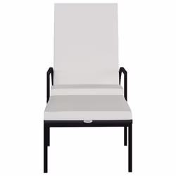 VidaXL 317629 chaise d'extérieur Linge Siège rembourré Acier galvanisé, Polyester, Polyuréthane Crème, Blanc