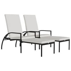 VidaXL 317631 chaise d'extérieur Linge Siège rembourré Acier galvanisé, Polyester, Polyuréthane Crème, Blanc