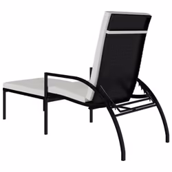 VidaXL 317632 chaise d'extérieur Linge Siège rembourré Acier galvanisé, Polyester, Polyuréthane Crème, Blanc - Vue supplémentaire 5
