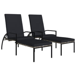 VidaXL 317633 chaise d'extérieur Linge Siège rembourré Acier galvanisé, Polyester, Polyuréthane Anthracite