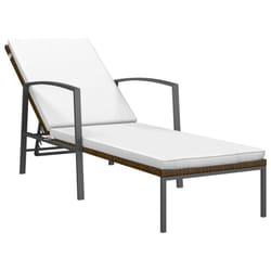 VidaXL 317634 chaise d'extérieur Linge Siège rembourré Polyuréthane, Acier Marron, Crème, Blanc