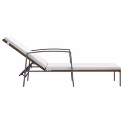 VidaXL 317634 chaise d'extérieur Linge Siège rembourré Polyuréthane, Acier Marron, Crème, Blanc - Vue supplémentaire 4