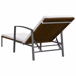 VidaXL 317634 chaise d'extérieur Linge Siège rembourré Polyuréthane, Acier Marron, Crème, Blanc - Vue supplémentaire 5