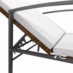 VidaXL 317634 chaise d'extérieur Linge Siège rembourré Polyuréthane, Acier Marron, Crème, Blanc - Vue supplémentaire 6