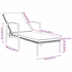 VidaXL 317634 chaise d'extérieur Linge Siège rembourré Polyuréthane, Acier Marron, Crème, Blanc - Vue supplémentaire 8