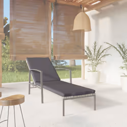 VidaXL 317636 chaise d'extérieur Linge Siège rembourré Polyuréthane, Acier Gris