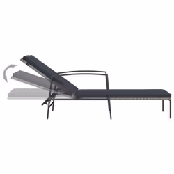 VidaXL 317636 chaise d'extérieur Linge Siège rembourré Polyuréthane, Acier Gris - Vue supplémentaire 6