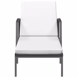 VidaXL 317638 chaise d'extérieur Linge Siège rembourré Polyuréthane, Acier Noir, Crème, Blanc - Vue supplémentaire 4
