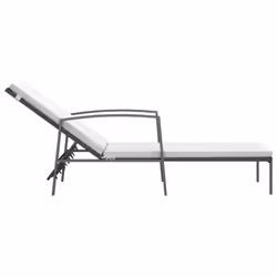 VidaXL 317638 chaise d'extérieur Linge Siège rembourré Polyuréthane, Acier Noir, Crème, Blanc - Vue supplémentaire 5