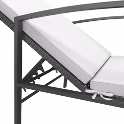 VidaXL 317638 chaise d'extérieur Linge Siège rembourré Polyuréthane, Acier Noir, Crème, Blanc - Vue supplémentaire 8