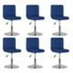 vidaXL Chaises pivotantes à manger lot de 6 bleu tissu - TU