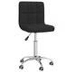 vidaXL Chaise pivotante de salle à manger Noir Tissu - TU
