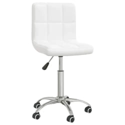 vidaXL Chaise pivotante de salle à manger Blanc Similicuir - TU
