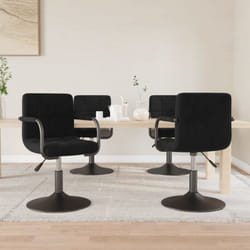 Vidaxl - Chaises pivotantes à manger lot de 4 noir velours