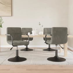 vidaXL Chaises pivotantes à manger lot de 4 gris clair velours - TU
