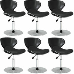 Vidaxl - Chaises à manger lot de 6 noir similicuir