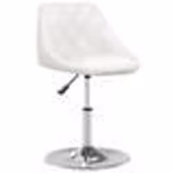 vidaXL Tabouret de bar Blanc Similicuir - TU